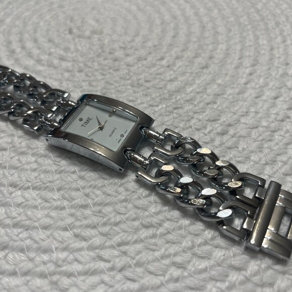 Unisex TIME Silver Chain Bracelet Watch (NEW) - Picture 4 of 4